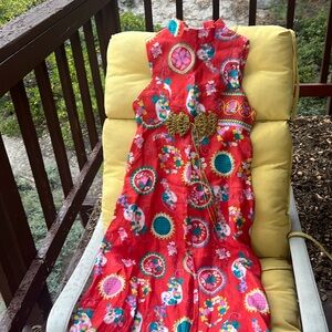 Maxi summer dress retro vintage cotton linen size p. Size 4-6